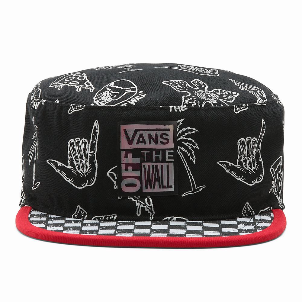 Sombreros Vans X Stranger Things Sketch Pill Box Hombre Negras | QJN271084