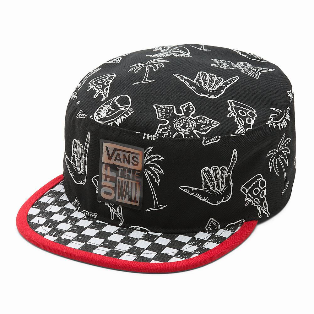 Sombreros Vans X Stranger Things Sketch Pill Box Hombre Negras | QJN271084