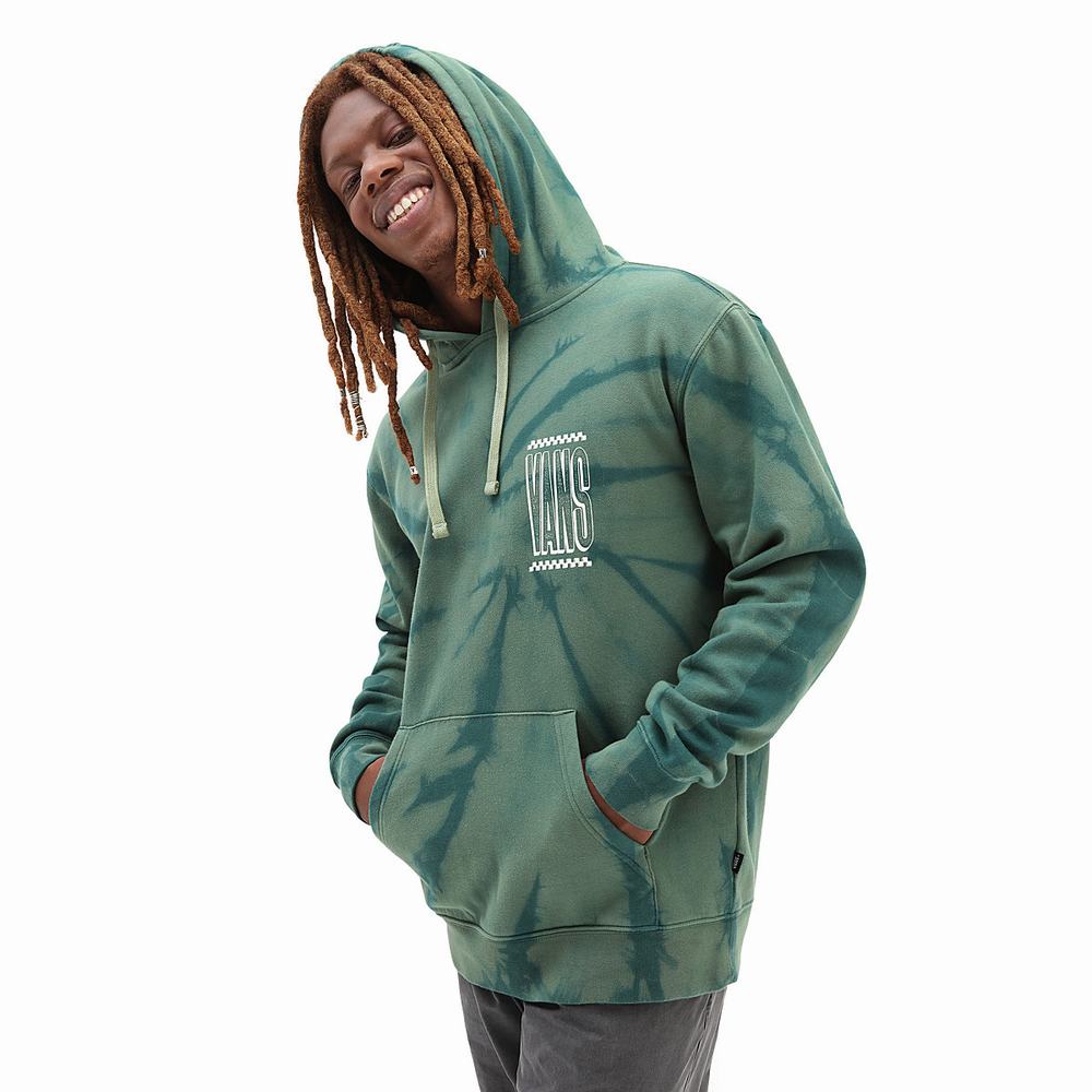 Sudadera Con Capucha Vans Altas Categoria Tie Dye Hombre Verde | MJR374201