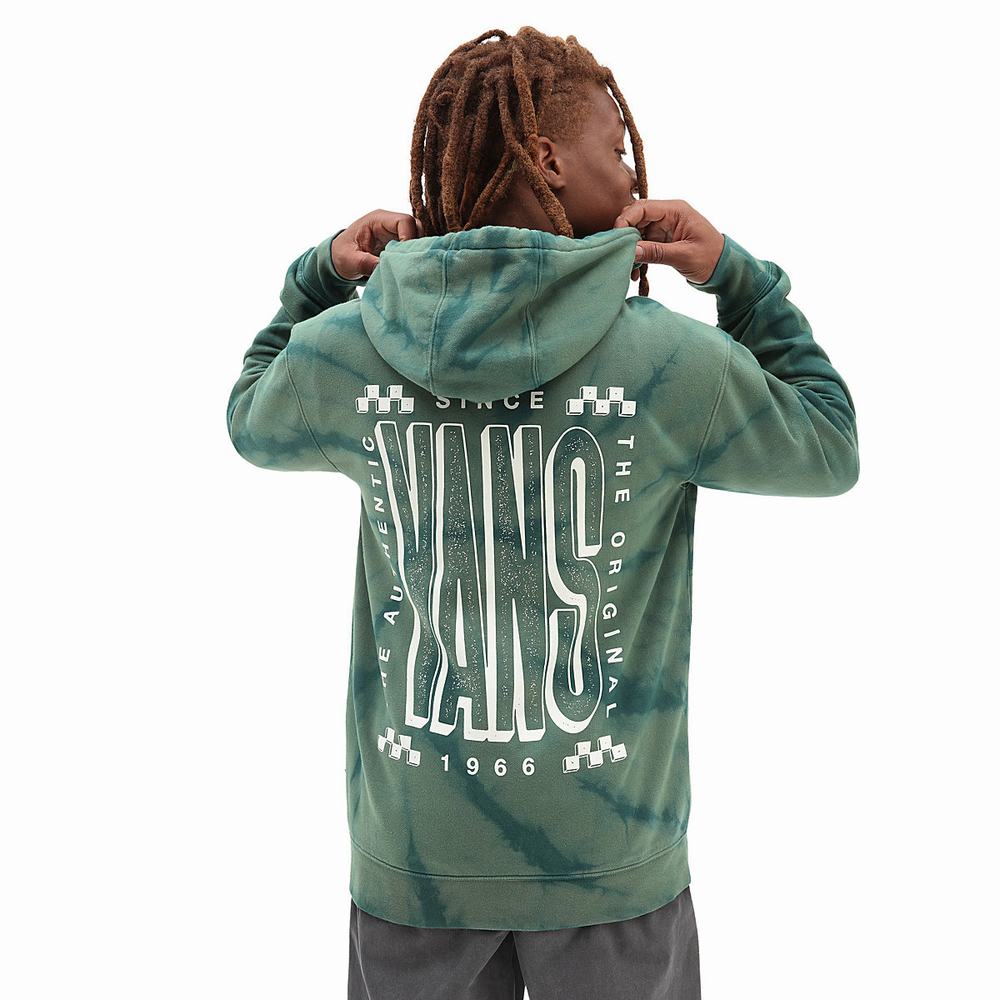 Sudadera Con Capucha Vans Altas Categoria Tie Dye Hombre Verde | MJR374201