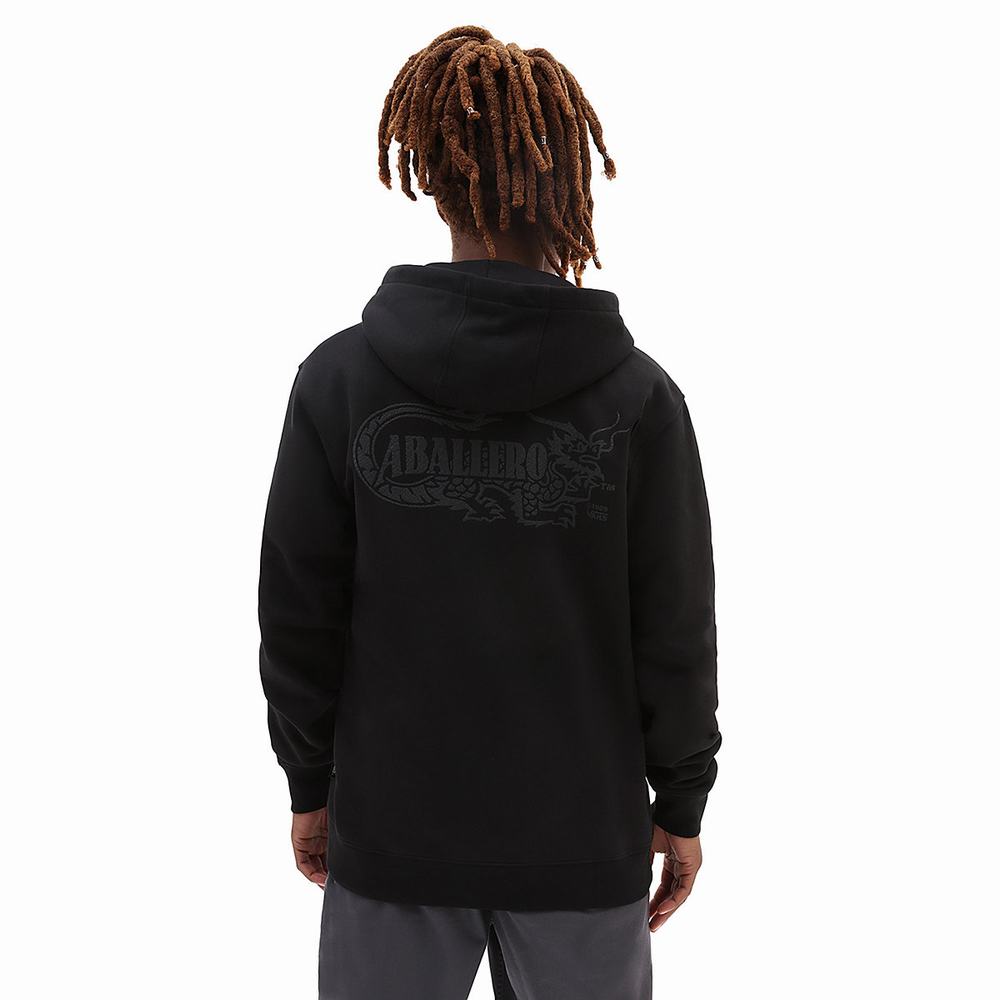 Sudadera Con Capucha Vans Caballero Dragon Patch Hombre Negras | MQA143275