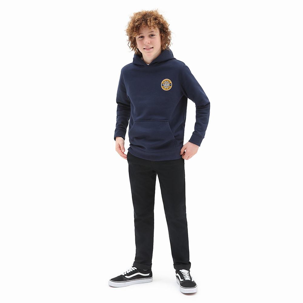 Sudadera Con Capucha Vans Circled Checker (8-14 years) Niños Azules | TIQ601378