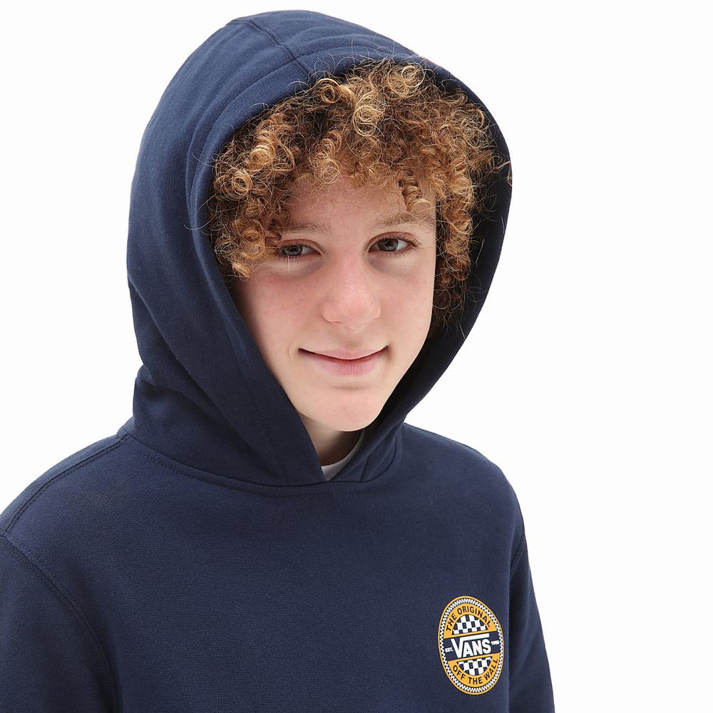 Sudadera Con Capucha Vans Circled Checker (8-14 years) Niños Azules | TIQ601378