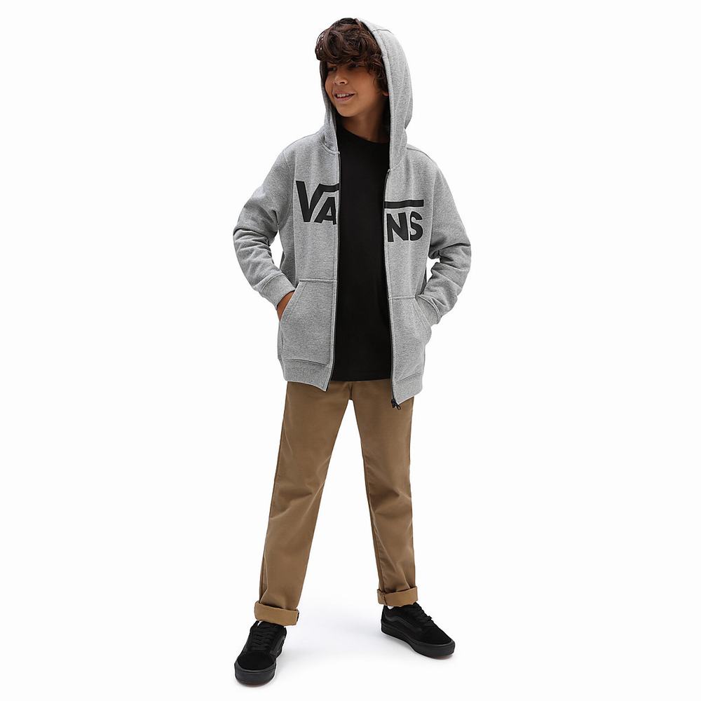 Sudadera Con Capucha Vans Classic Zip II (8-14+ years) Niños Gris | SJG651794