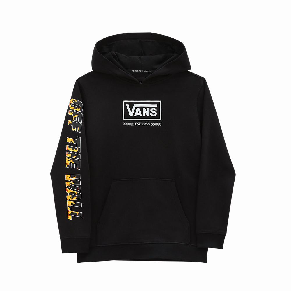 Sudadera Con Capucha Vans Digi Flames (8-14 years) Niños Negras | ZRB948137