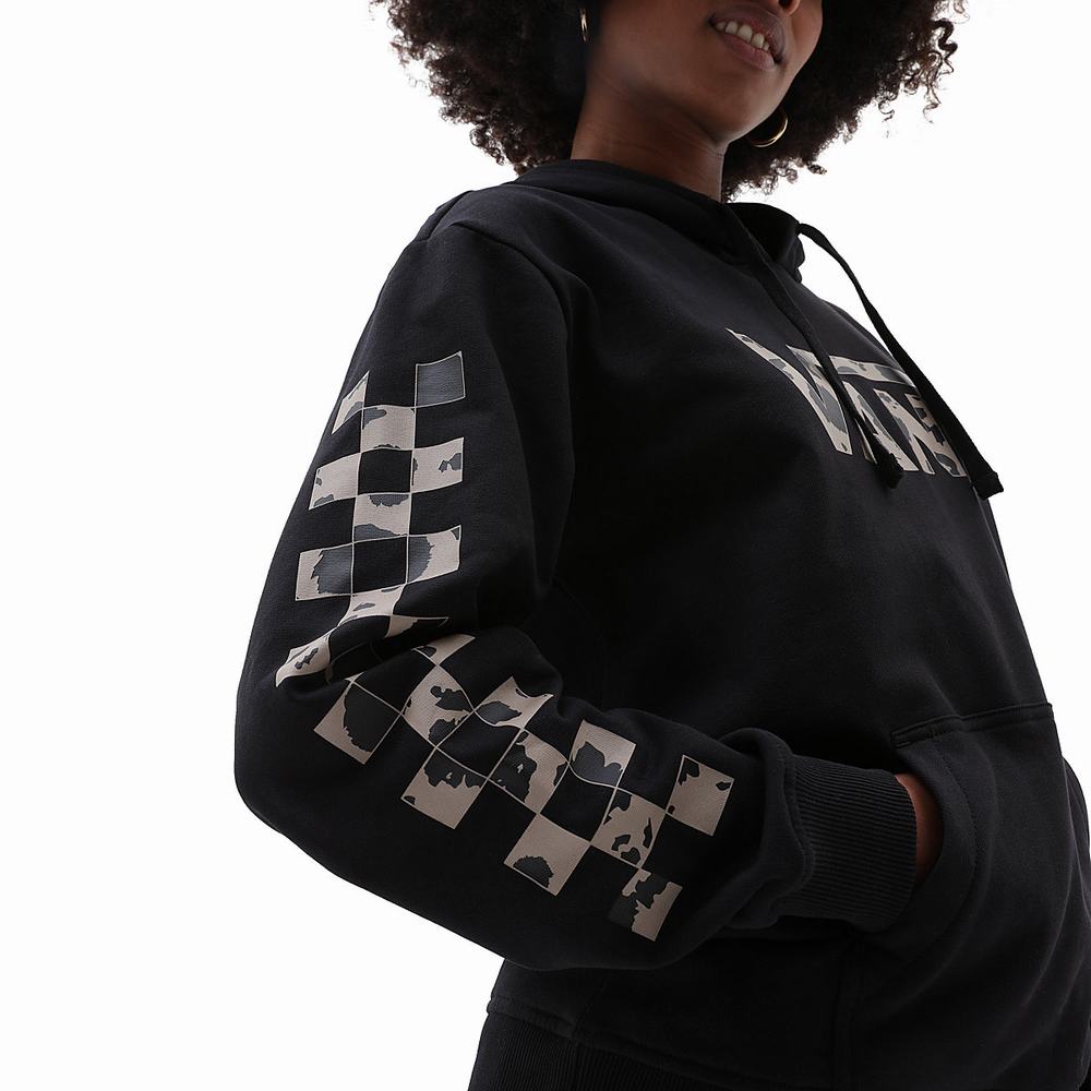 Sudadera Con Capucha Vans Dotty Check Mujer Negras | EZY145760