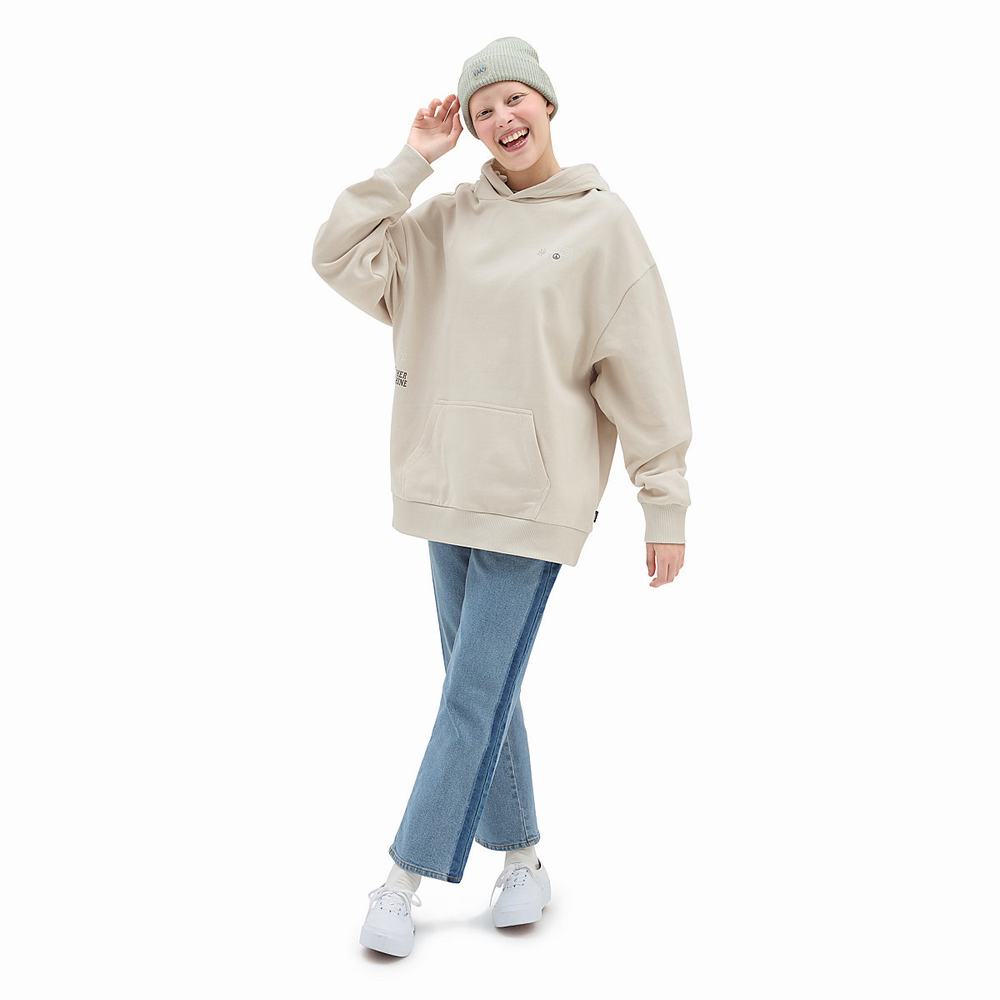 Sudadera Con Capucha Vans Earth Peace Mujer Beige | JBN631250