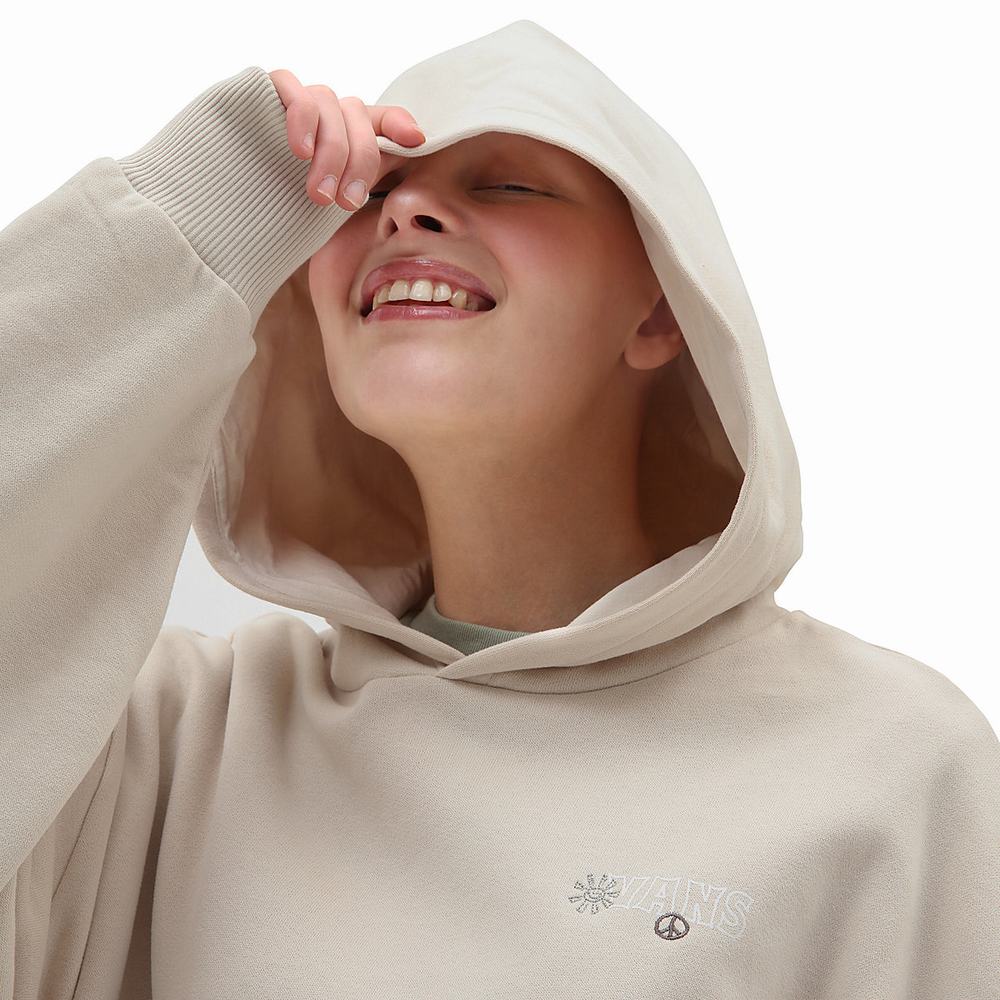 Sudadera Con Capucha Vans Earth Peace Mujer Beige | JBN631250