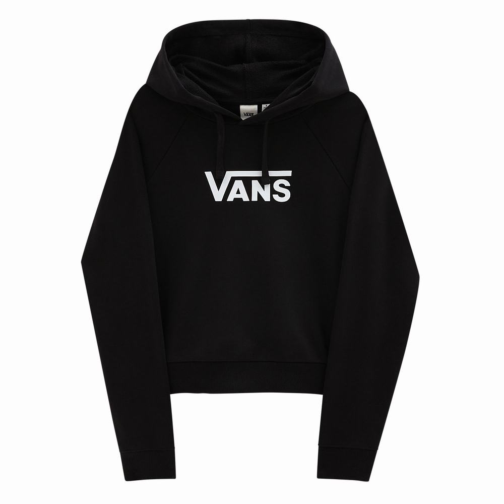 Sudadera Con Capucha Vans Flying V Boxy Mujer Negras | EZQ217960