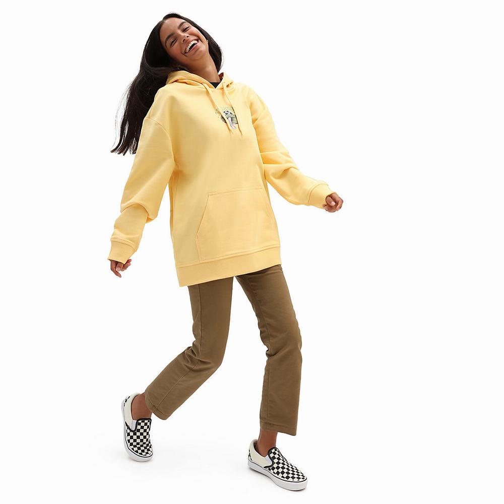 Sudadera Con Capucha Vans Lazy Daze Mujer Amarillo | EDS017642