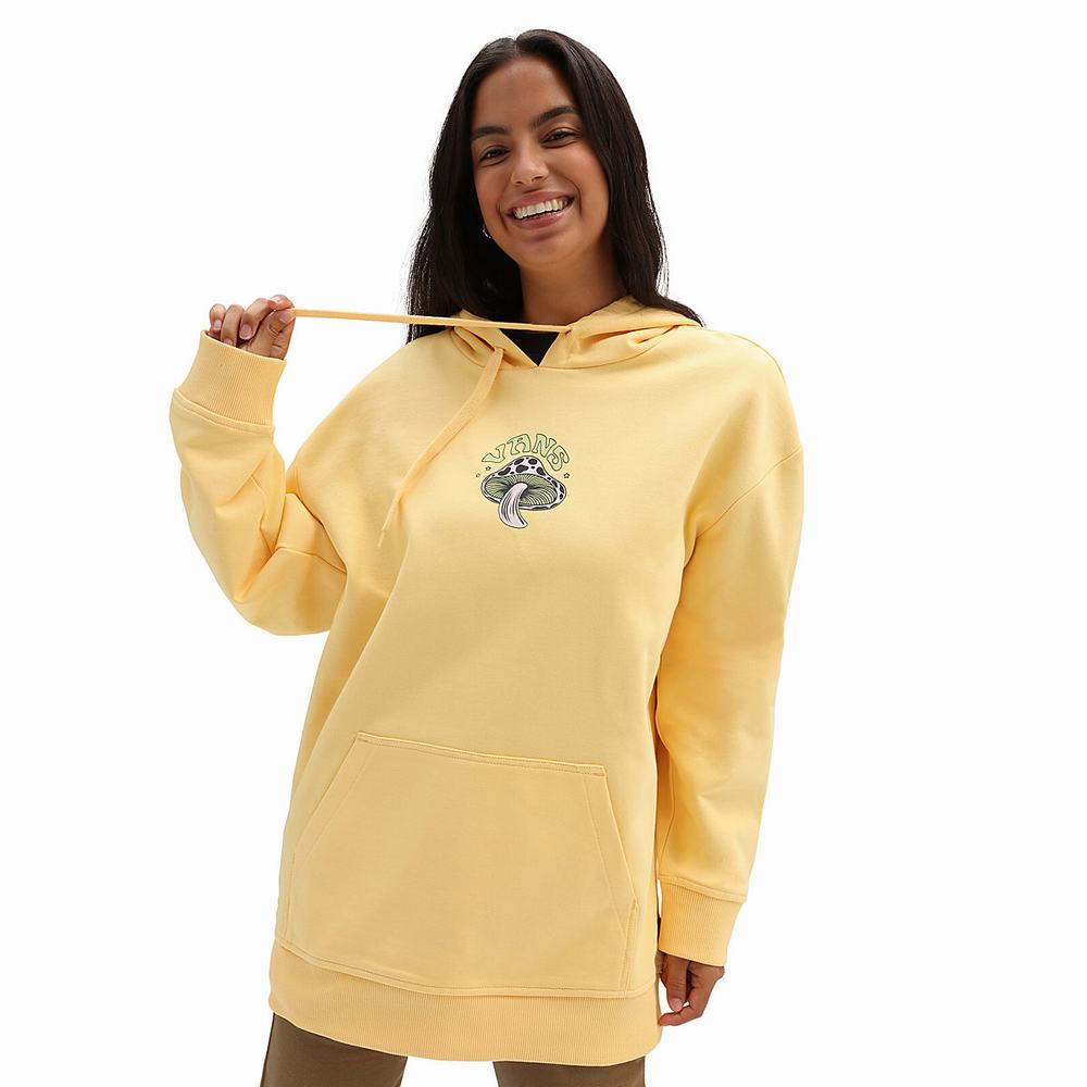 Sudadera Con Capucha Vans Lazy Daze Mujer Amarillo | EDS017642