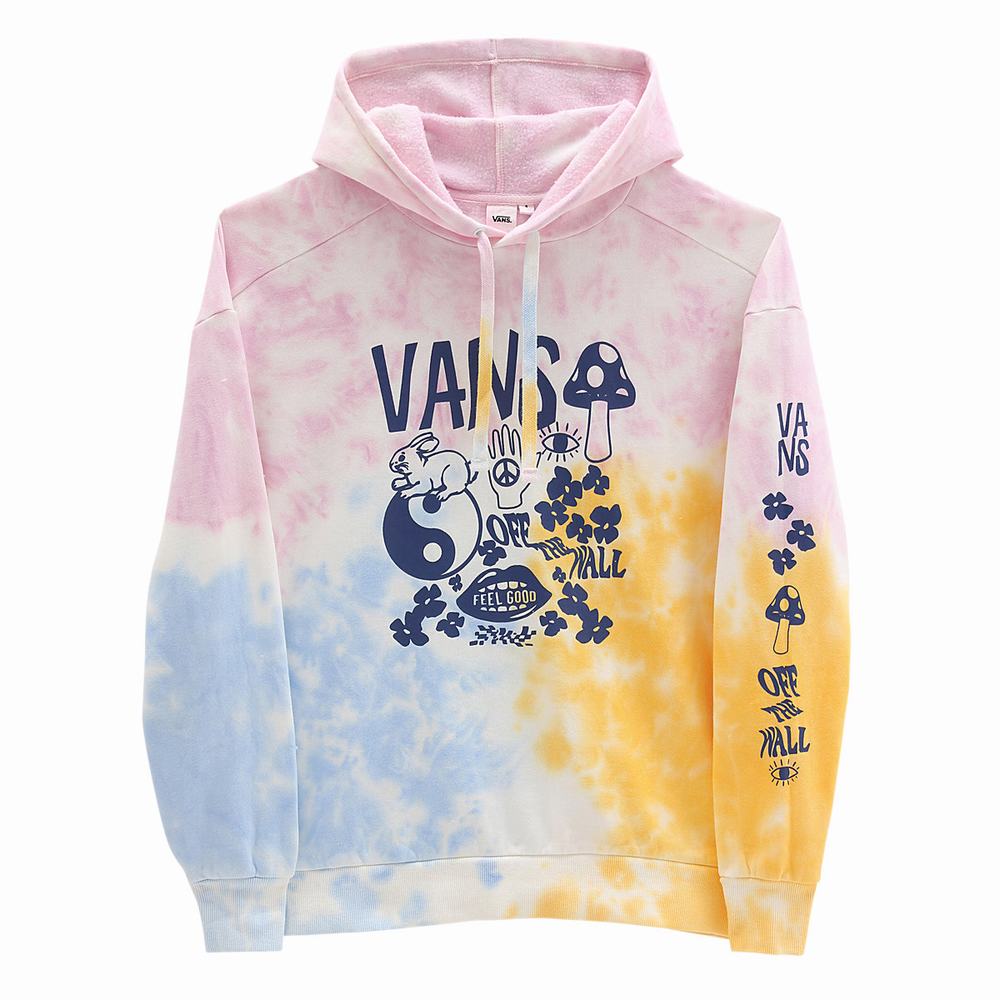 Sudadera Con Capucha Vans Mascy Daze Tri-Dye Mujer Rosas | BQT015876