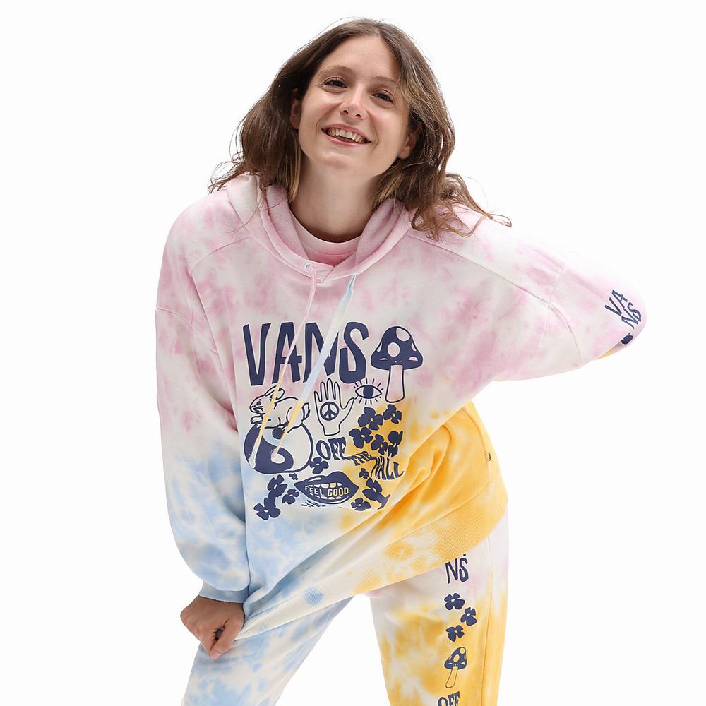 Sudadera Con Capucha Vans Mascy Daze Tri-Dye Mujer Rosas | BQT015876