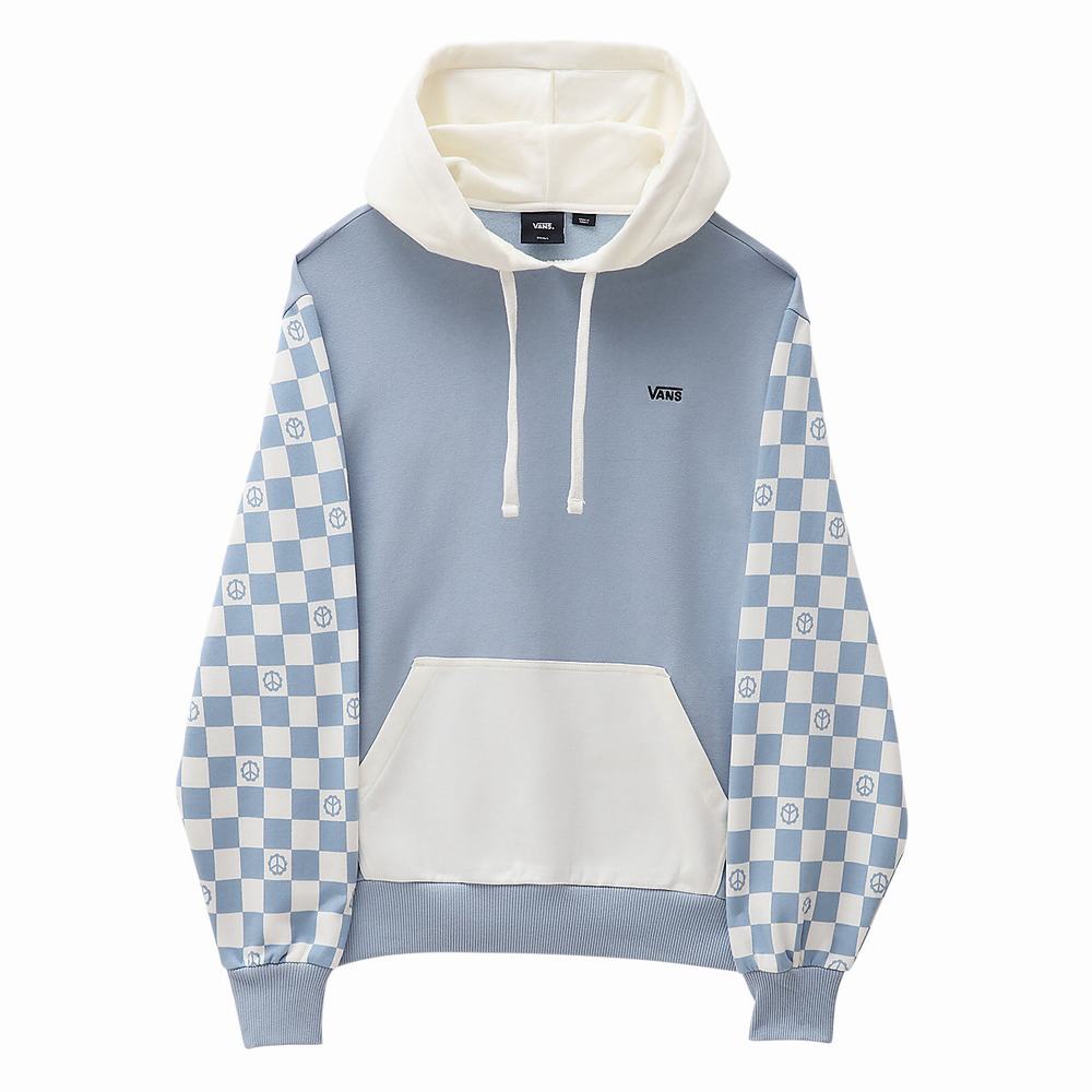 Sudadera Con Capucha Vans Peace Checkerboard Blocked Mujer Azules | XLM914768