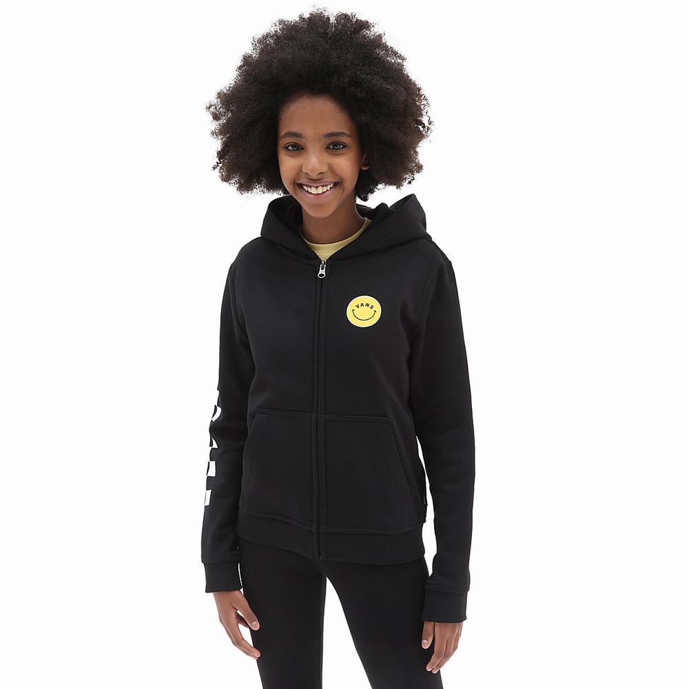 Sudadera Con Capucha Vans Radically Happy Zip (8-14 years) Niños Negras | RVD512708