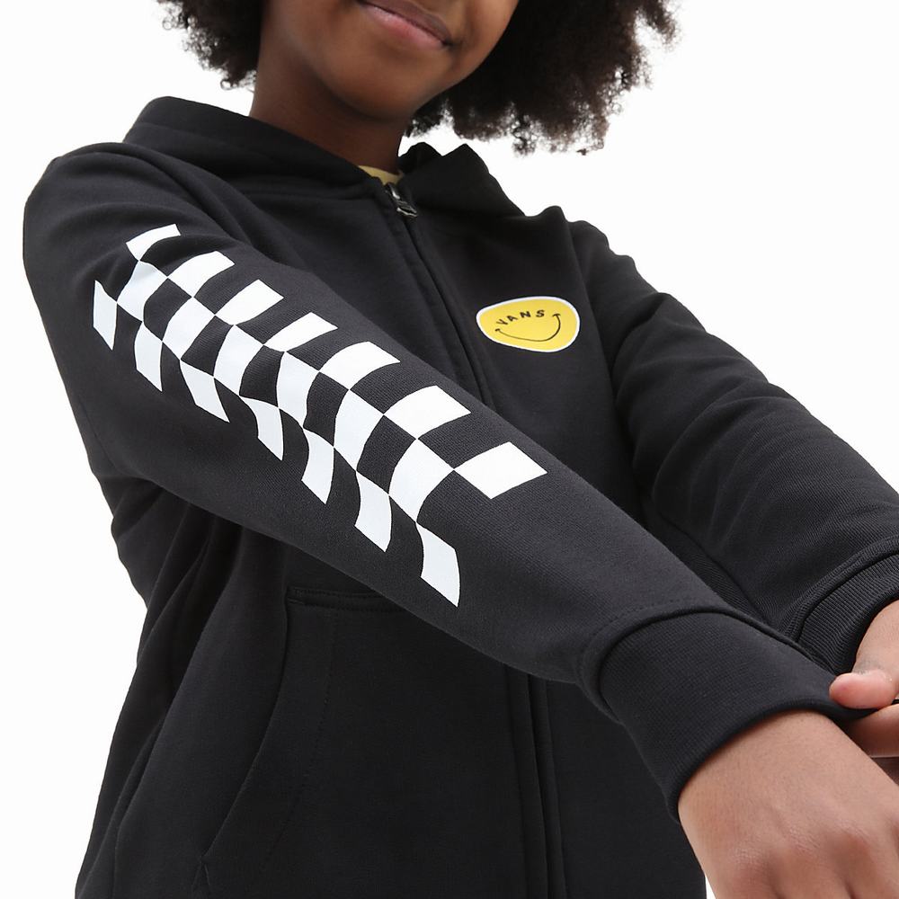 Sudadera Con Capucha Vans Radically Happy Zip (8-14 years) Niños Negras | RVD512708