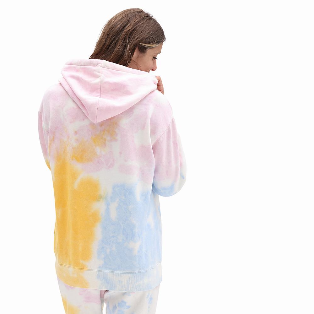 Sudadera Con Capucha Vans Tri-Dye Boyfriend Mujer Rosas | HVG263450