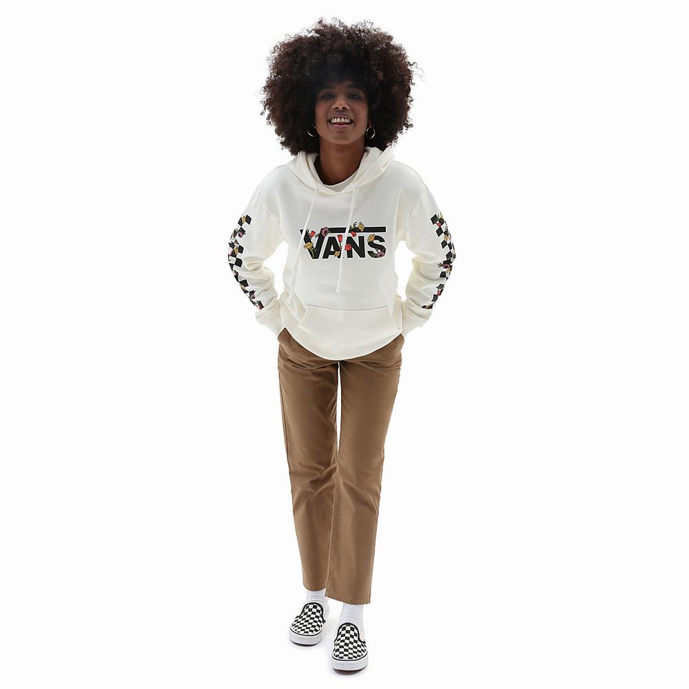 Sudadera Con Capucha Vans Wyld Tangle Poppy BFF Long Sleeve Mujer Blancas | JVZ830716