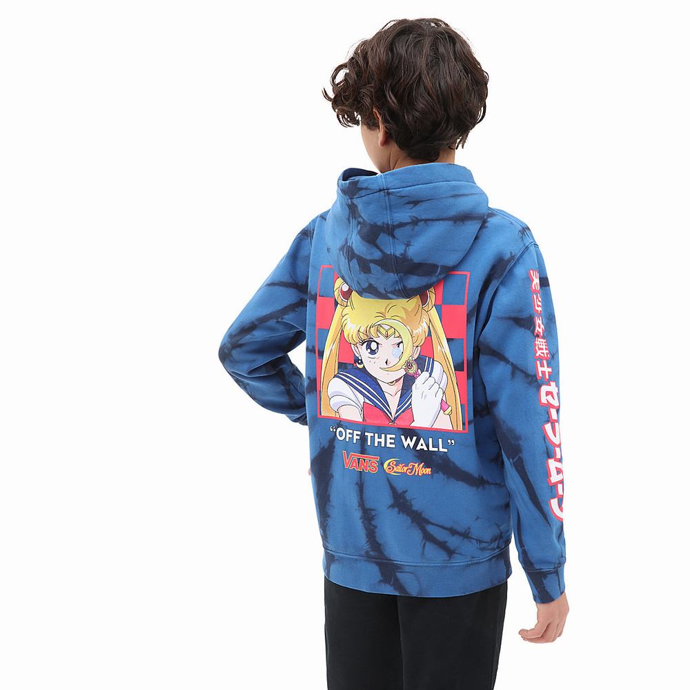 Sudadera Con Capucha Vans X Pretty Guardian Sailor Moon Fleece Tie Dye (8-14 years) Niños Azules | NJS761204