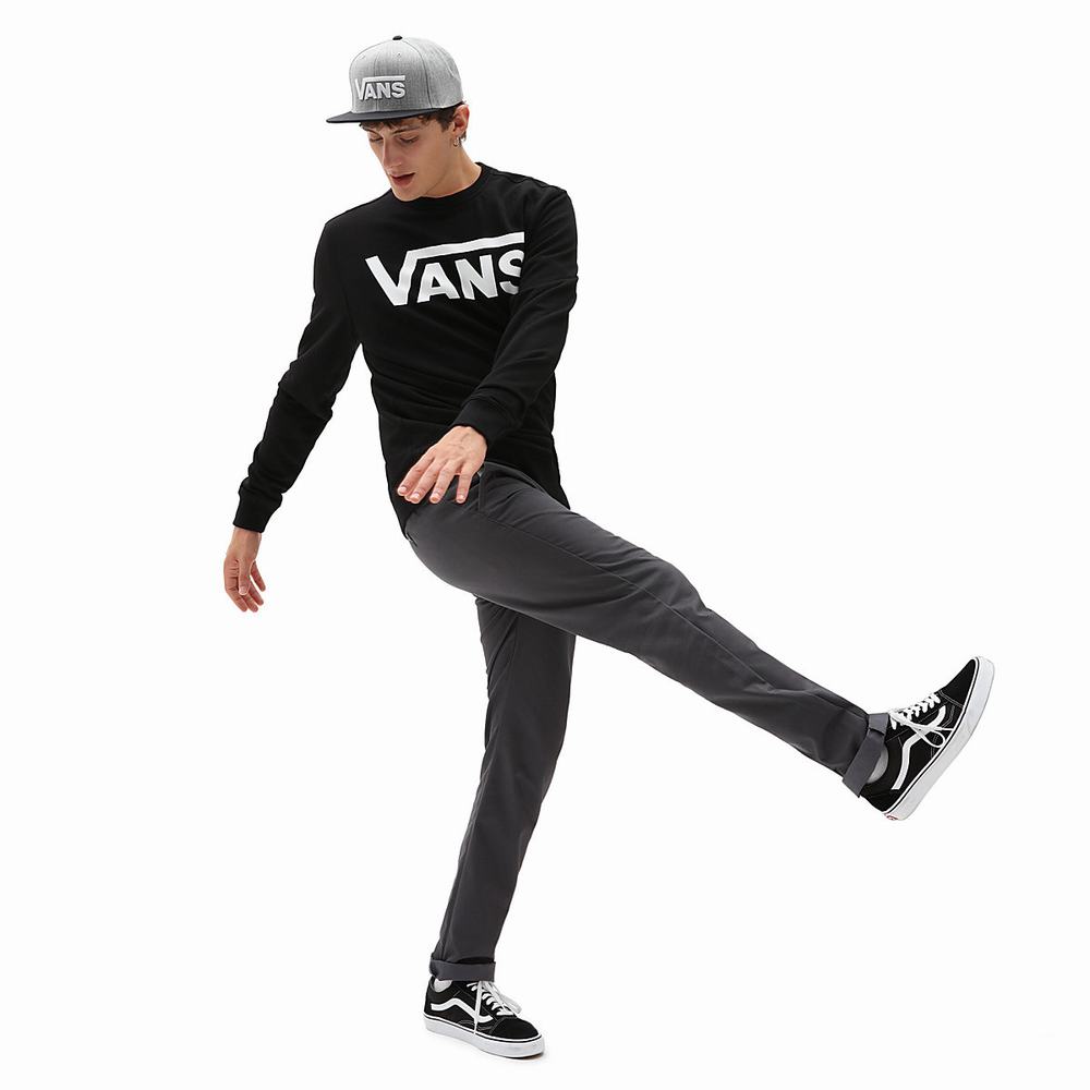 Sudaderas Vans Classic Crew Hombre Negras/Blancas | DXZ725803