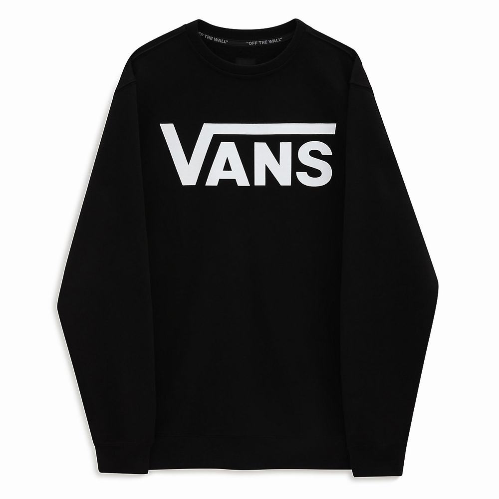 Sudaderas Vans Classic Crew Hombre Negras/Blancas | DXZ725803