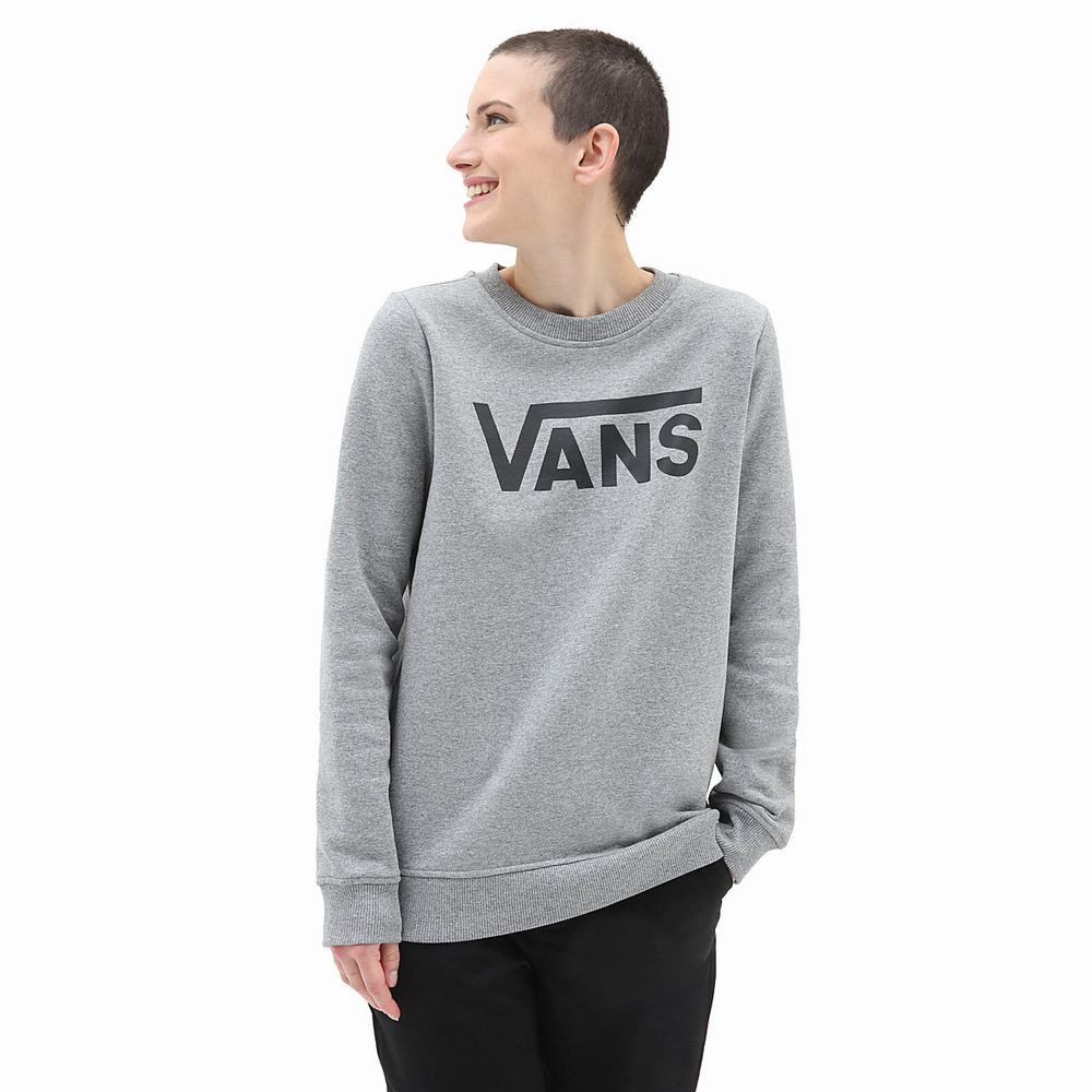 Sudaderas Vans Classic V Crew Mujer Negras/Gris | KIA987063