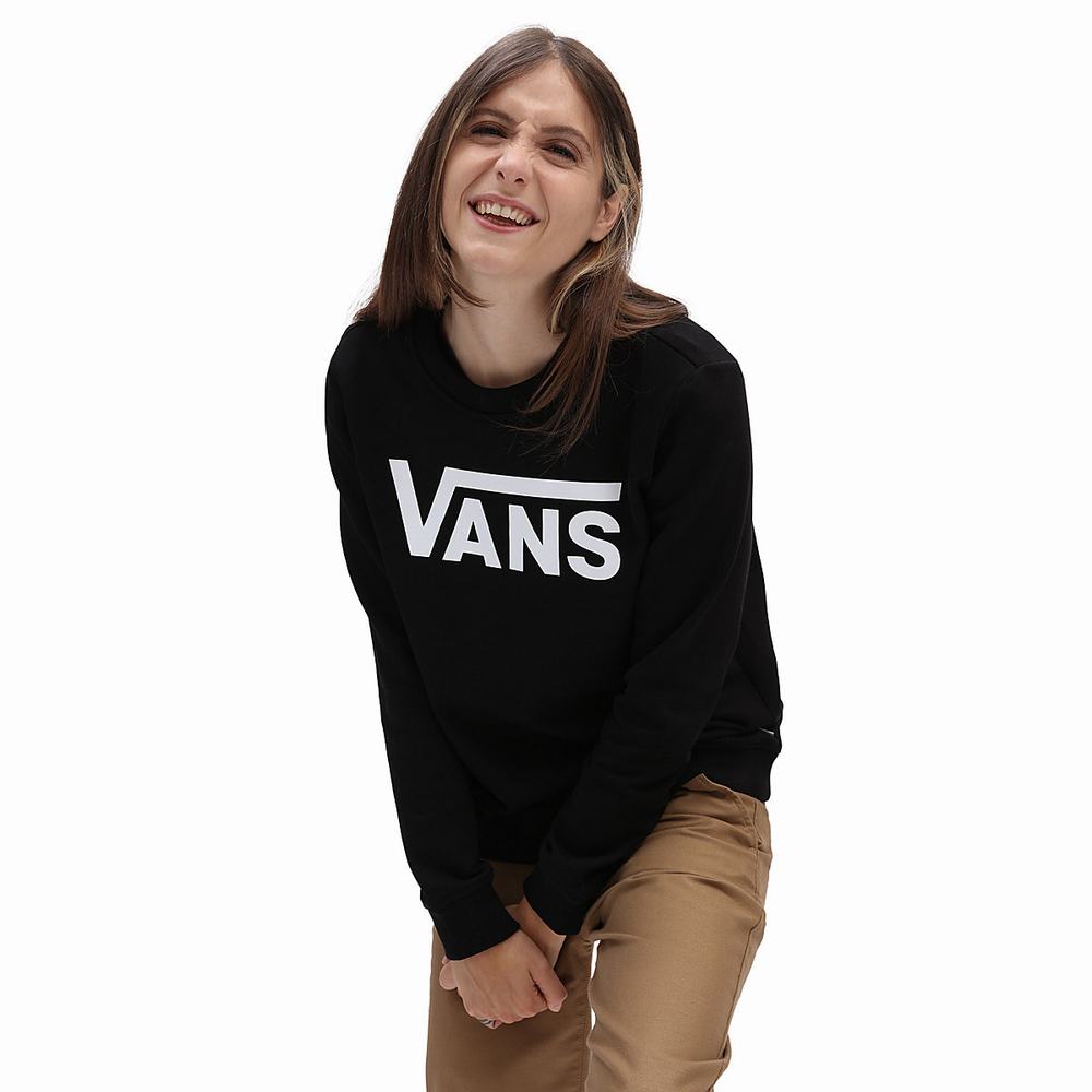 Sudaderas Vans Classic V Crew Mujer Negras | YGL215793