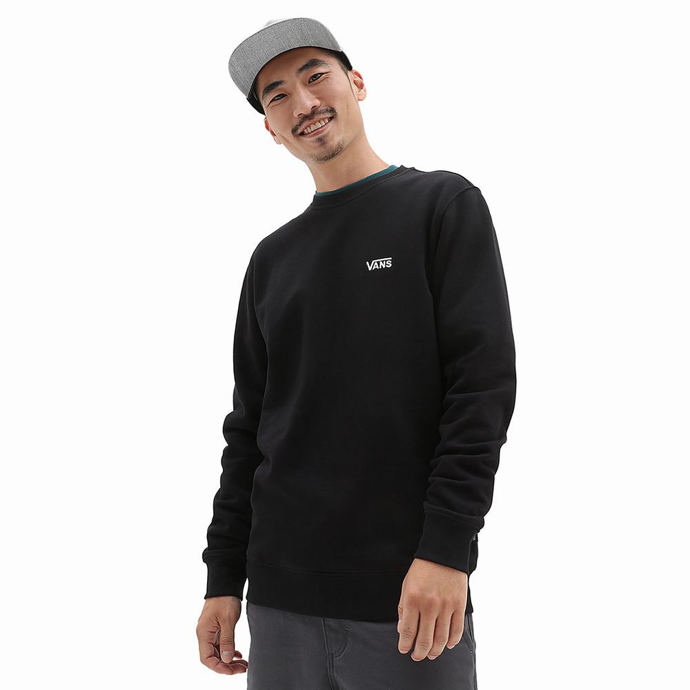 Sudaderas Vans Core Basic Crew Fleece Hombre Negras | PUV581976