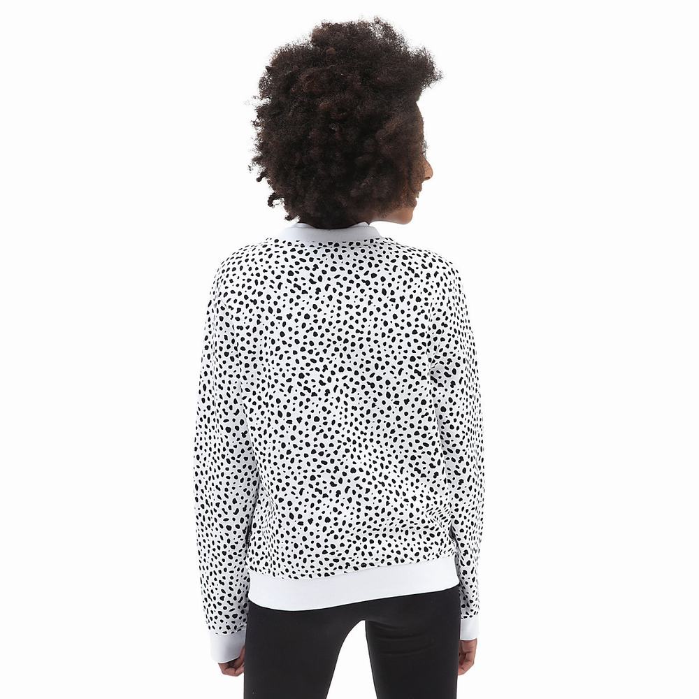 Sudaderas Vans Dalmatian Crew (8-14 years) Niños Negras/Blancas | PWT905621