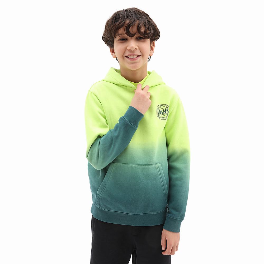 Sudaderas Vans Dip Dye Niños Verde/Amarillo | HLQ541908