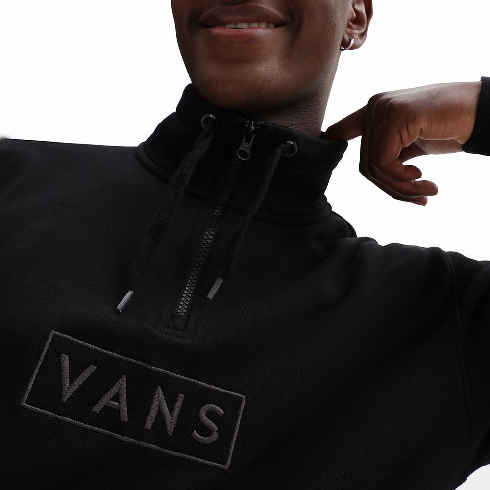 Sudaderas Vans Easy Box Q-Zip Hombre Negras | YJB746395