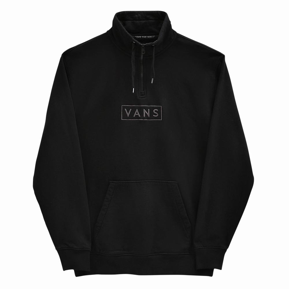 Sudaderas Vans Easy Box Q-Zip Hombre Negras | YJB746395