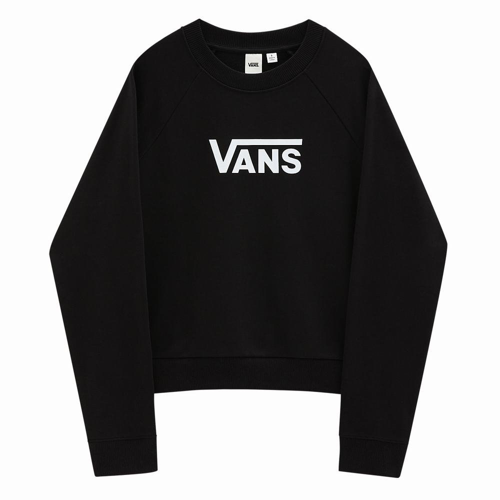 Sudaderas Vans Flying V Boxy Crew Mujer Negras | GWF247935