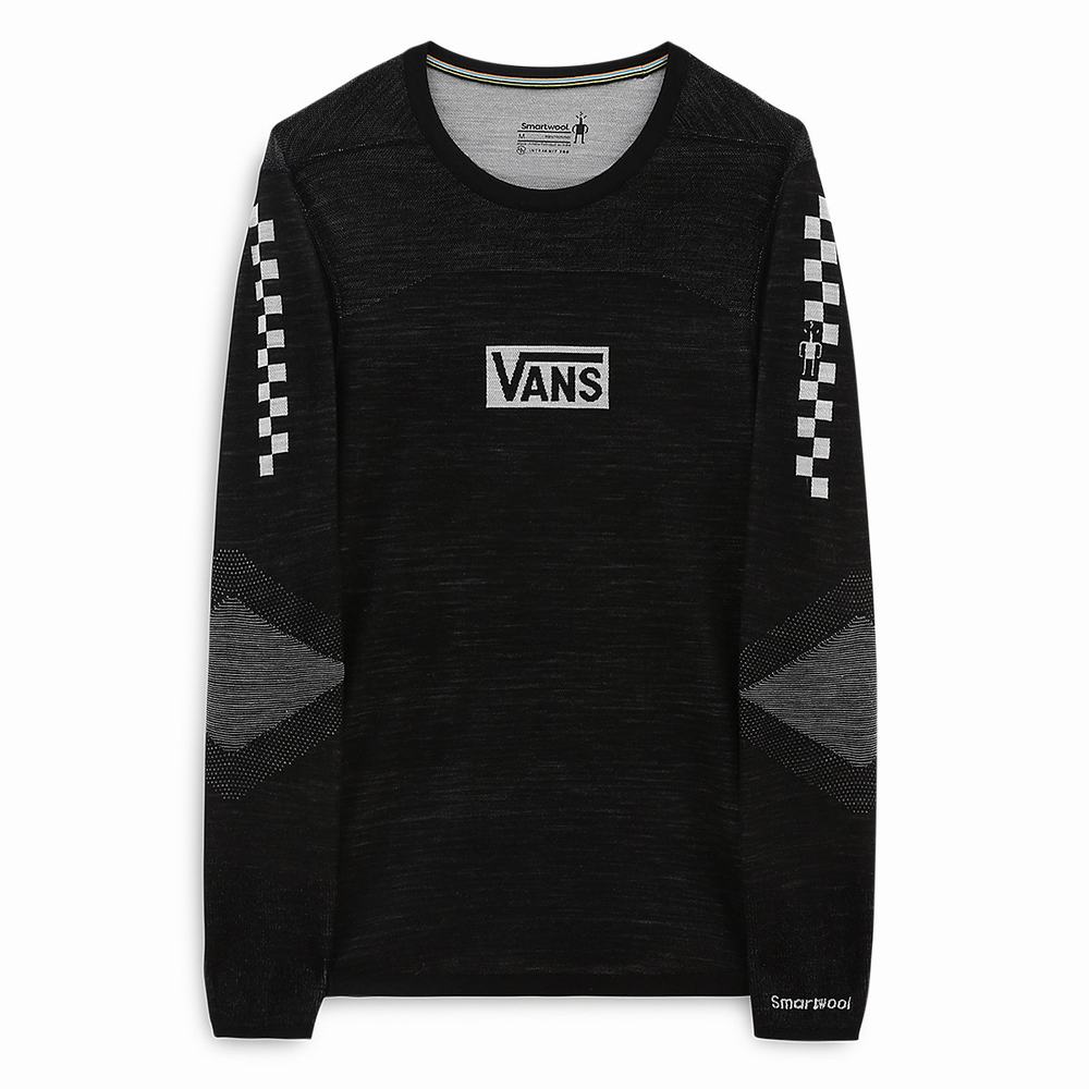 Sudaderas Vans Intraknit Merino Base Layer Crew Hombre Negras | OTS031468