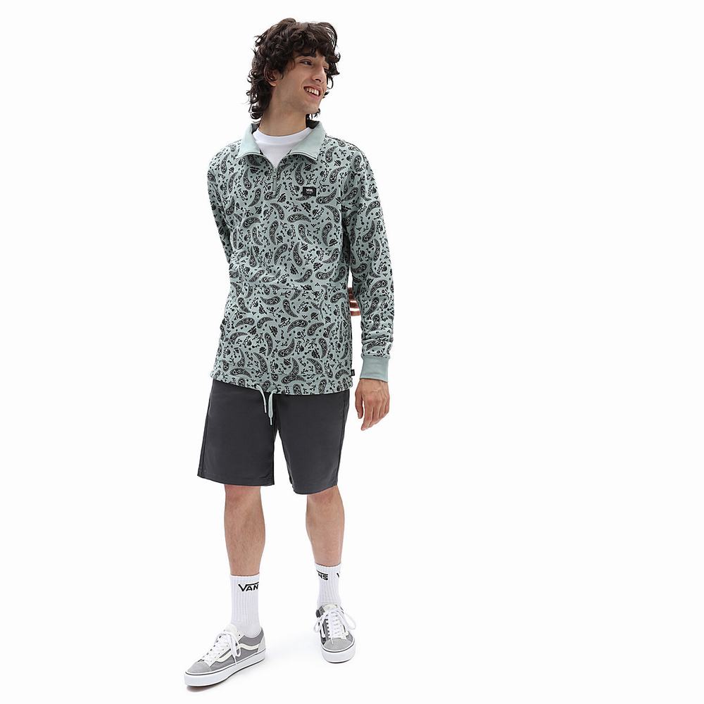 Sudaderas Vans Paisley Bandana Q-Zip Hombre Verde | FSH231507