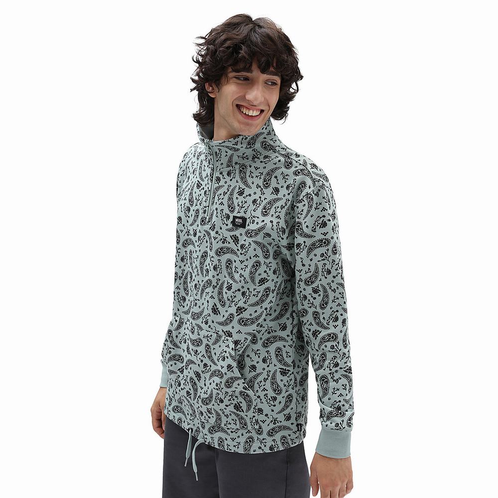 Sudaderas Vans Paisley Bandana Q-Zip Hombre Verde | FSH231507