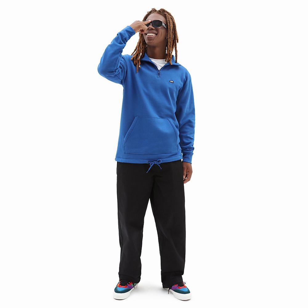 Sudaderas Vans Versa Standard Q-Zip Hombre Azules | OBH526819