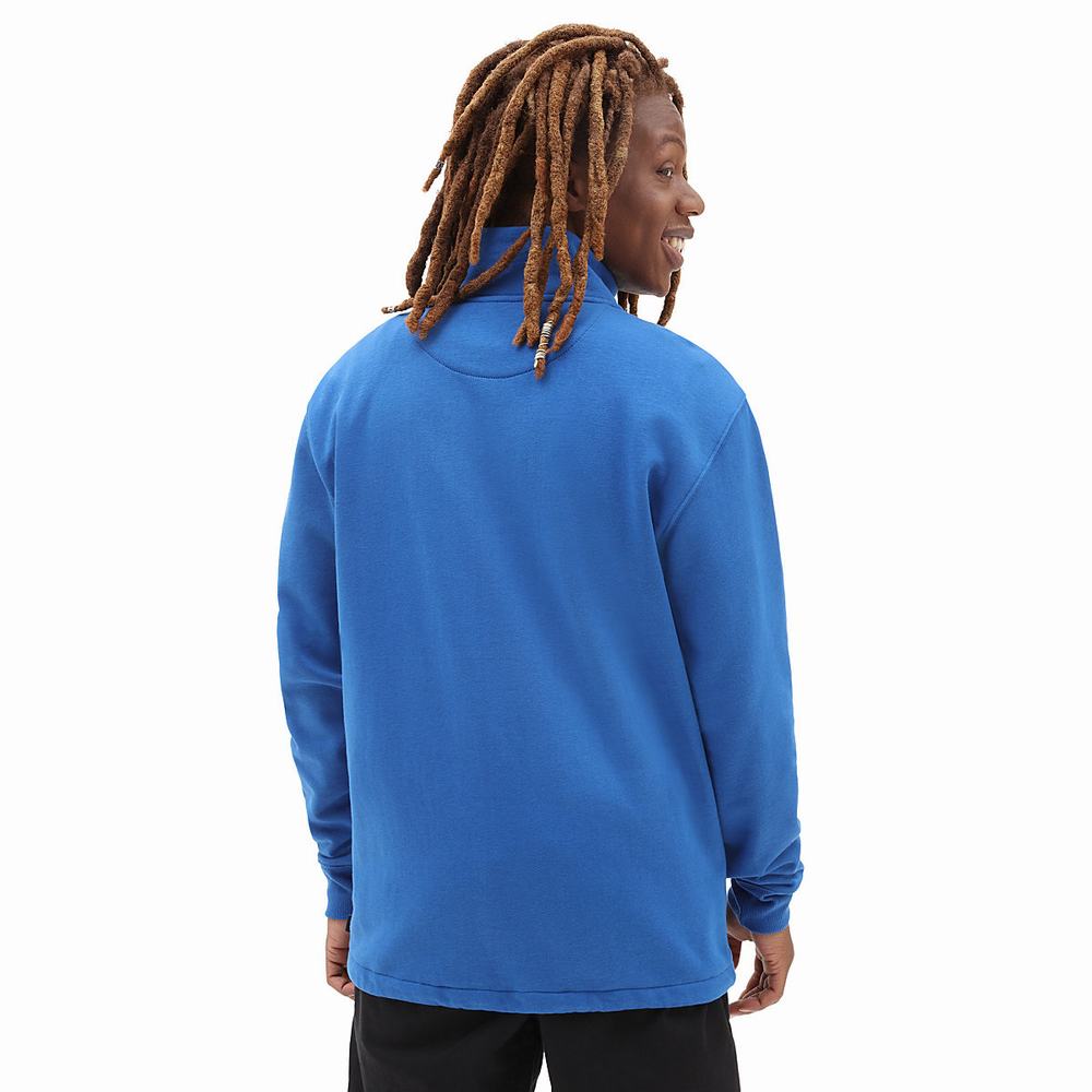 Sudaderas Vans Versa Standard Q-Zip Hombre Azules | OBH526819