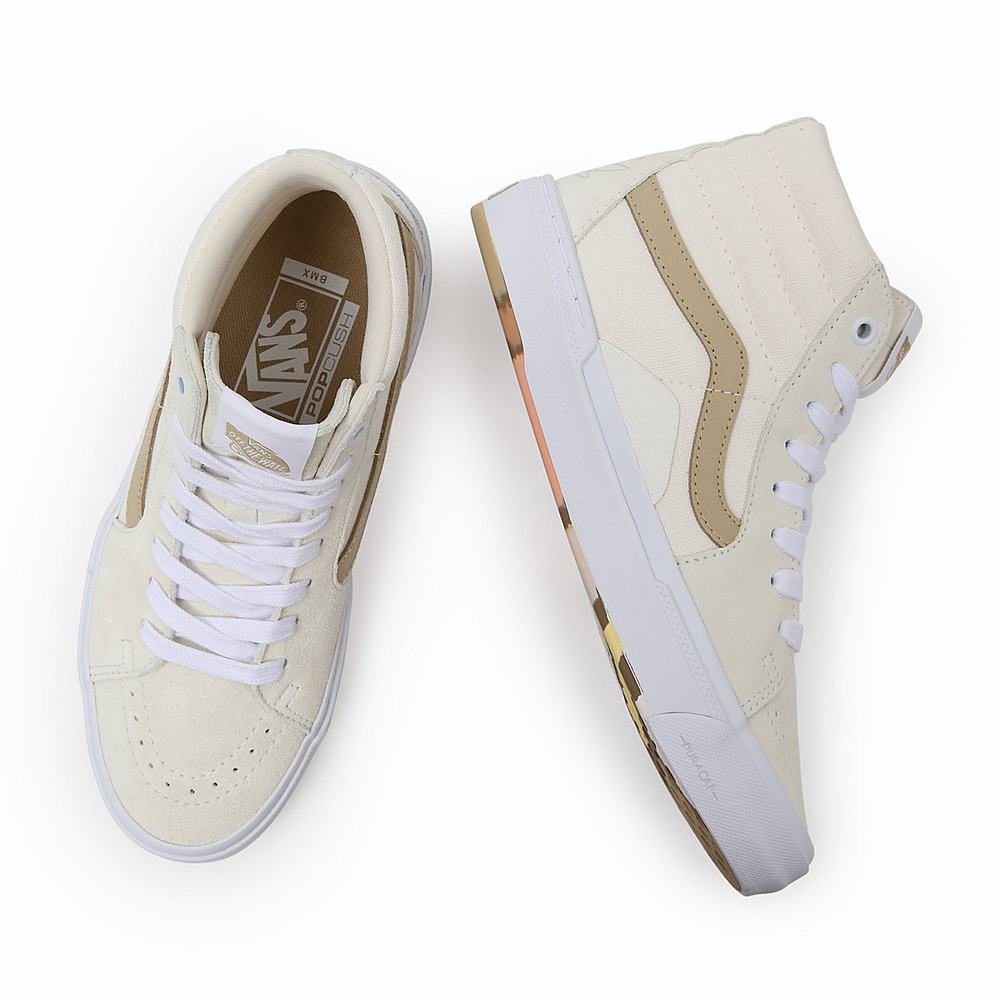 Tenis Botas Vans Angie Marino BMX Sk8-Hi Mujer Blancas/Beige | FYX953671