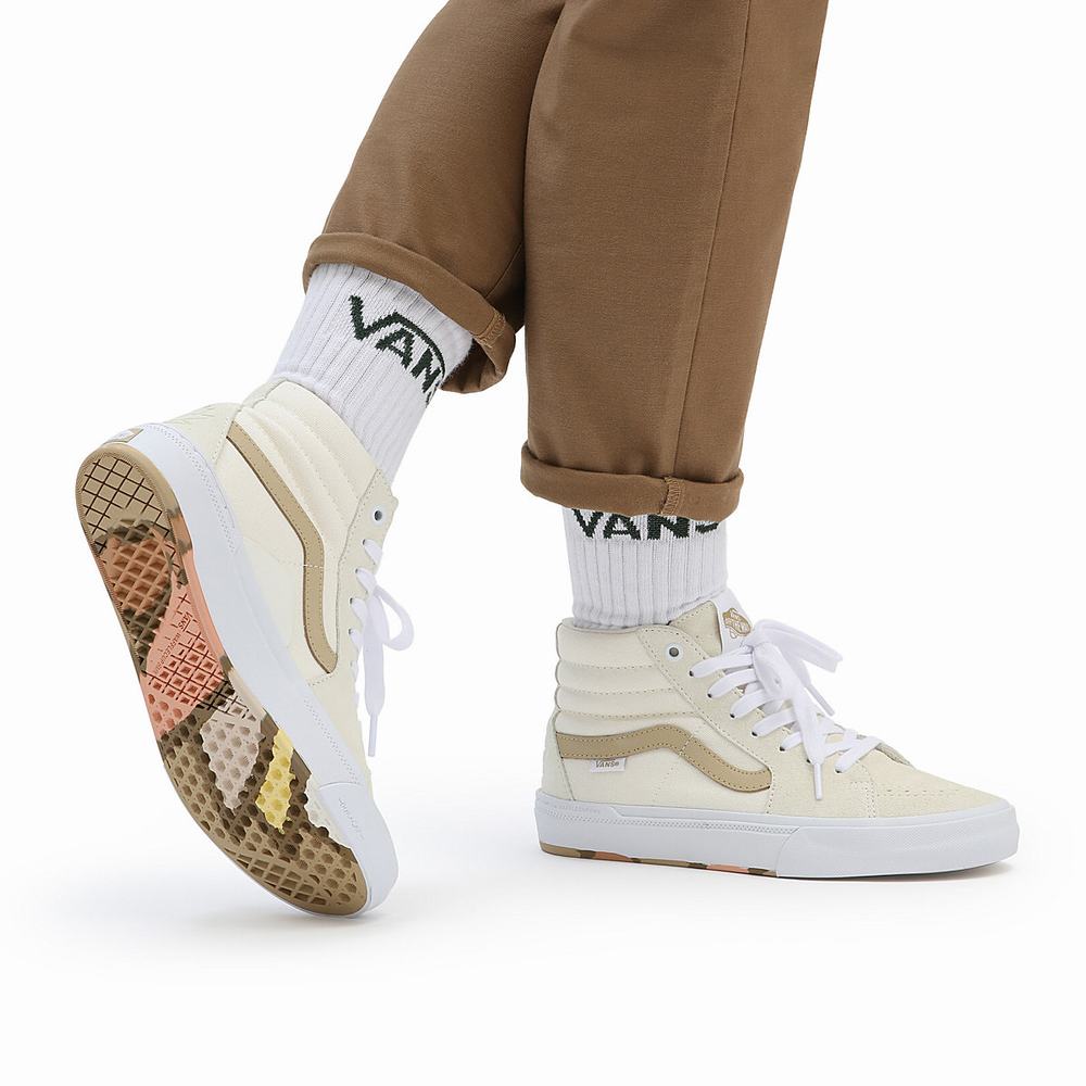 Tenis Botas Vans Angie Marino BMX Sk8-Hi Mujer Blancas/Beige | FYX953671