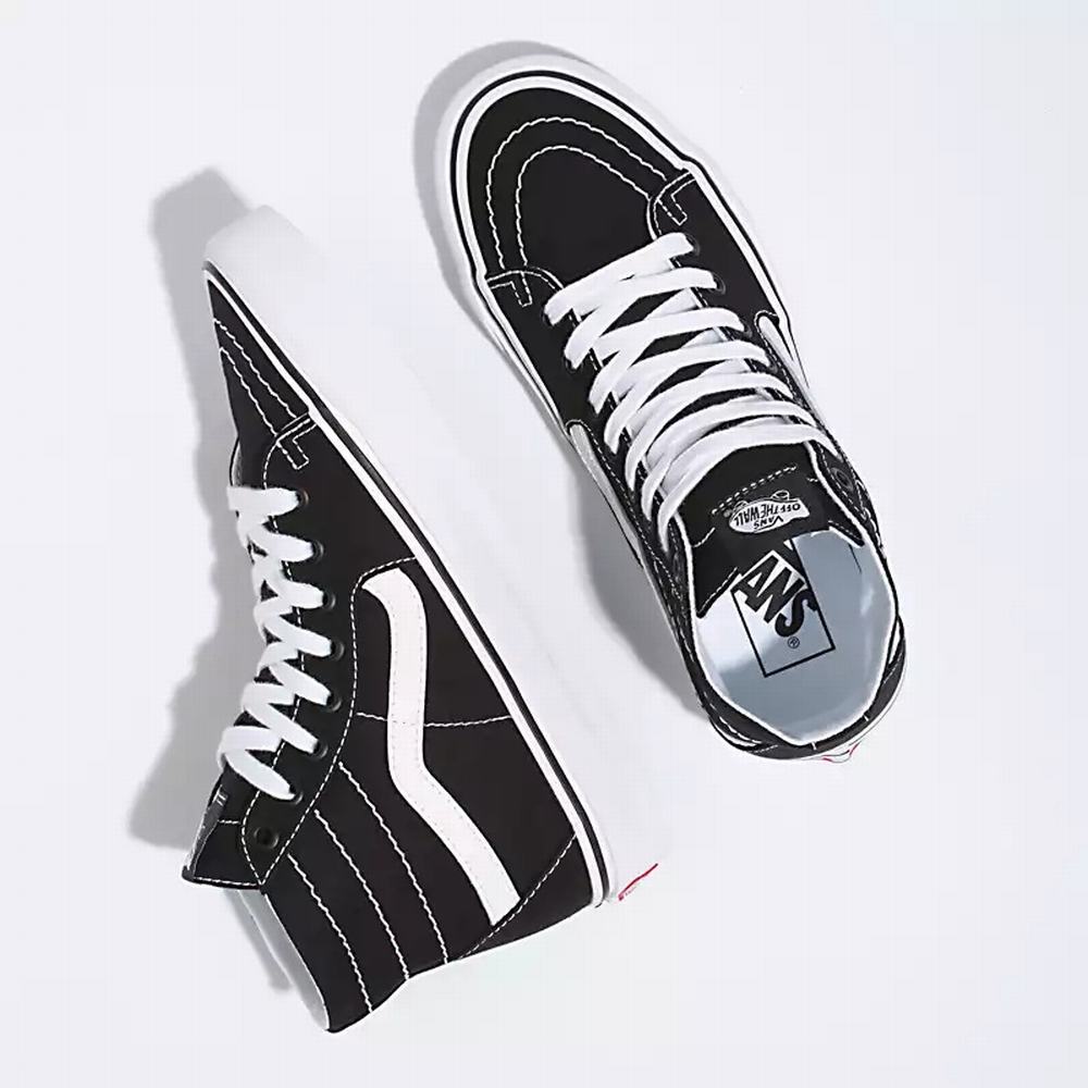 Tenis Botas Vans Canvas Sk8-Hi Tapered Hombre Negras/Blancas | HGU857610