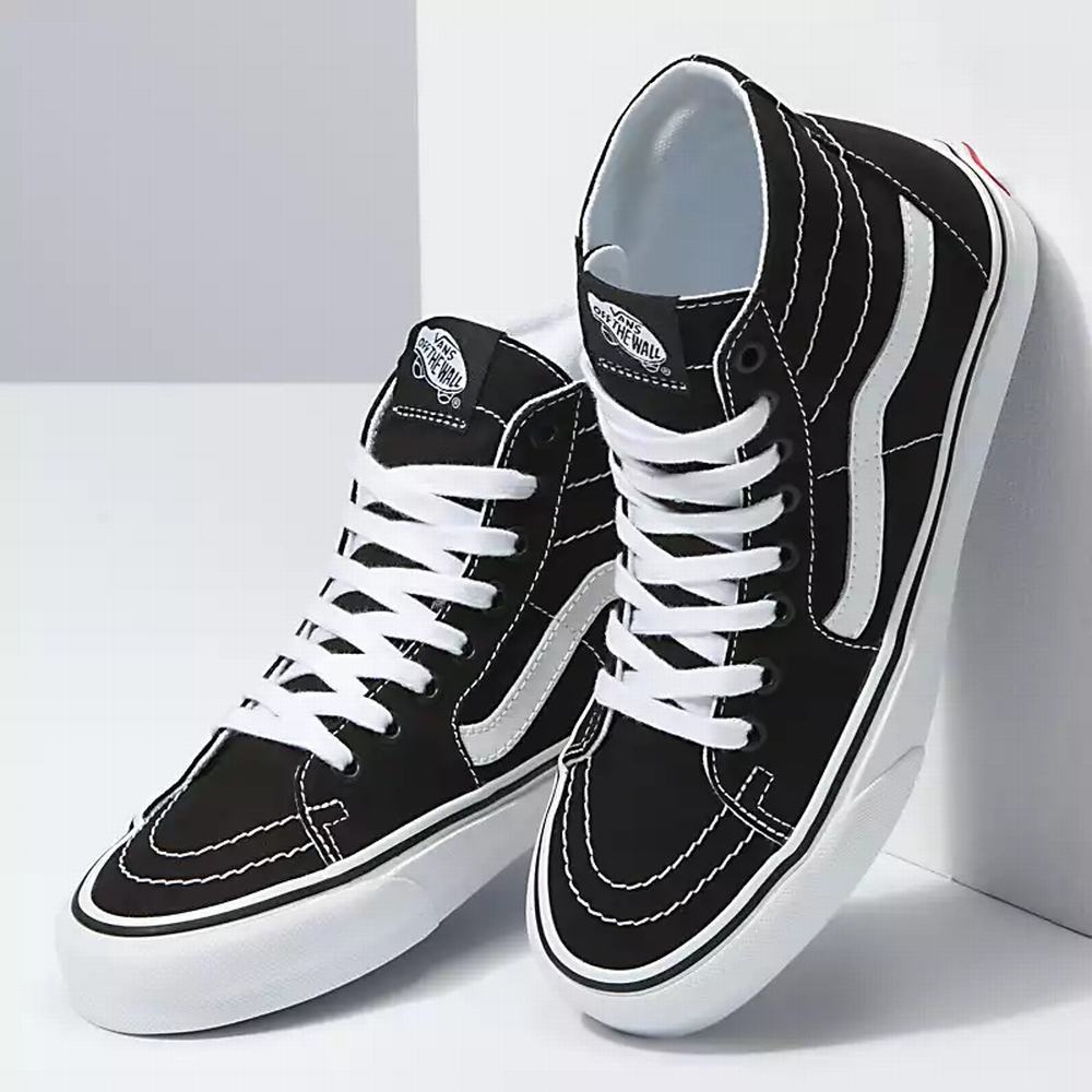 Tenis Botas Vans Canvas Sk8-Hi Tapered Hombre Negras/Blancas | HGU857610