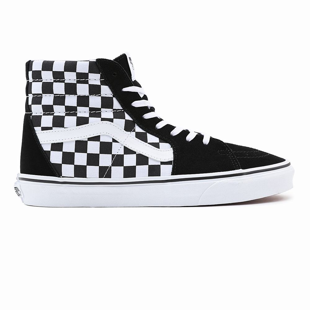 Tenis Botas Vans Checkerboard SK8-Hi Hombre Negras | YKS279058