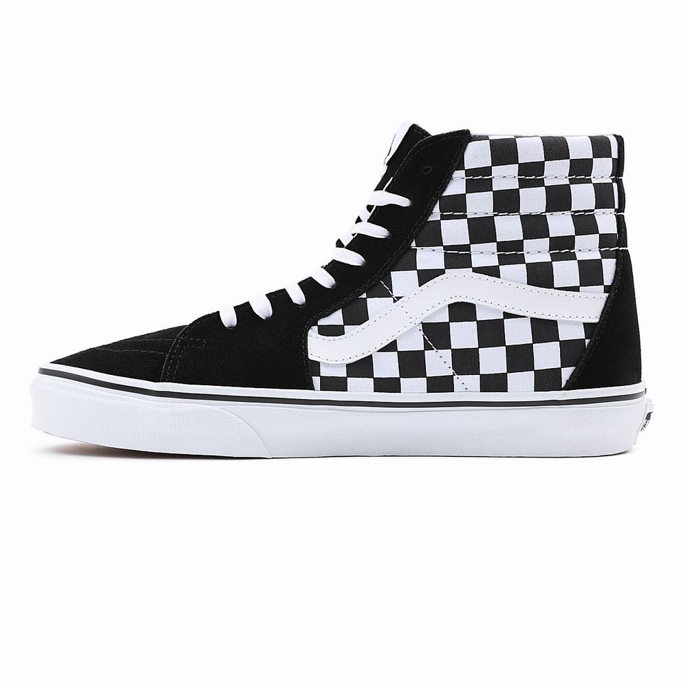 Tenis Botas Vans Checkerboard SK8-Hi Hombre Negras | YKS279058