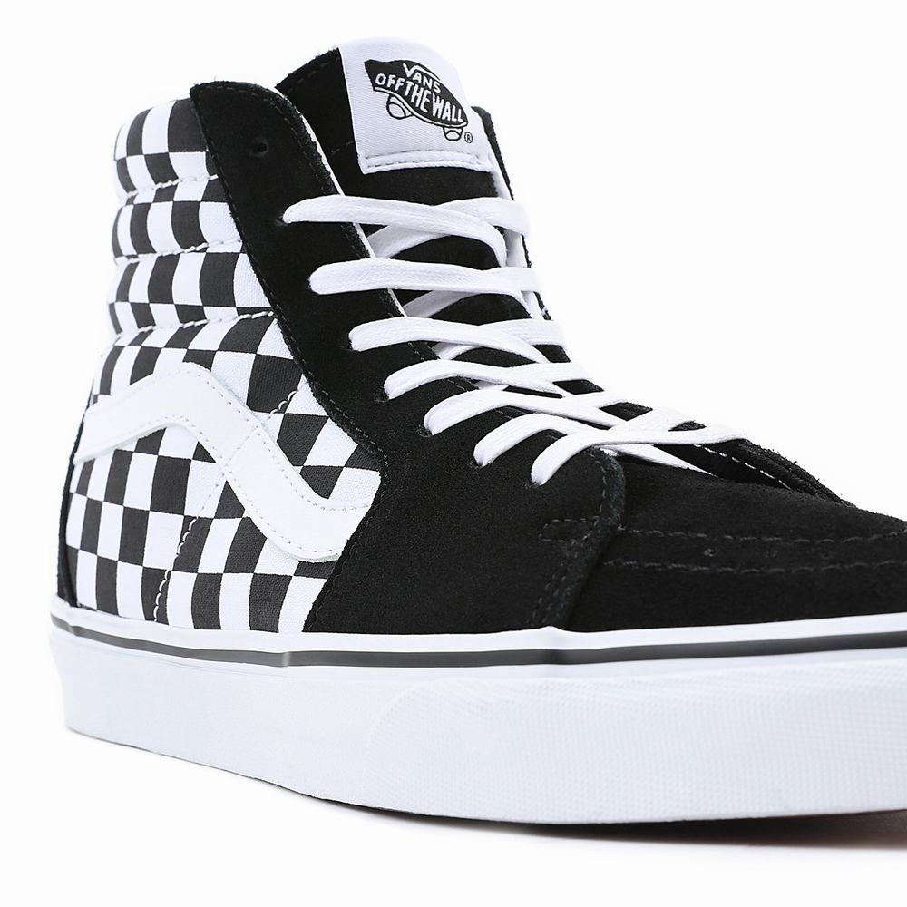 Tenis Botas Vans Checkerboard SK8-Hi Hombre Negras | YKS279058