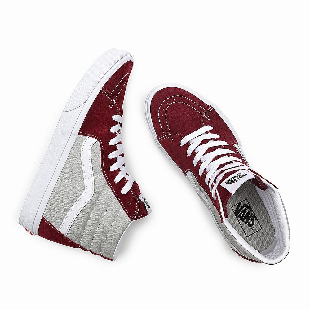 Tenis Botas Vans Classic Sport Sk8-Hi Hombre Rojas/Gris | DGU194026