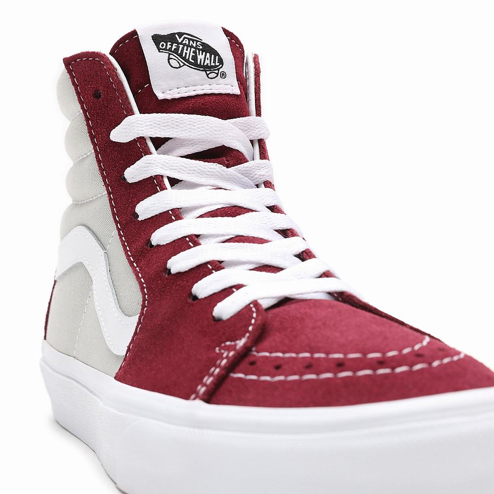 Tenis Botas Vans Classic Sport Sk8-Hi Hombre Rojas/Gris | DGU194026