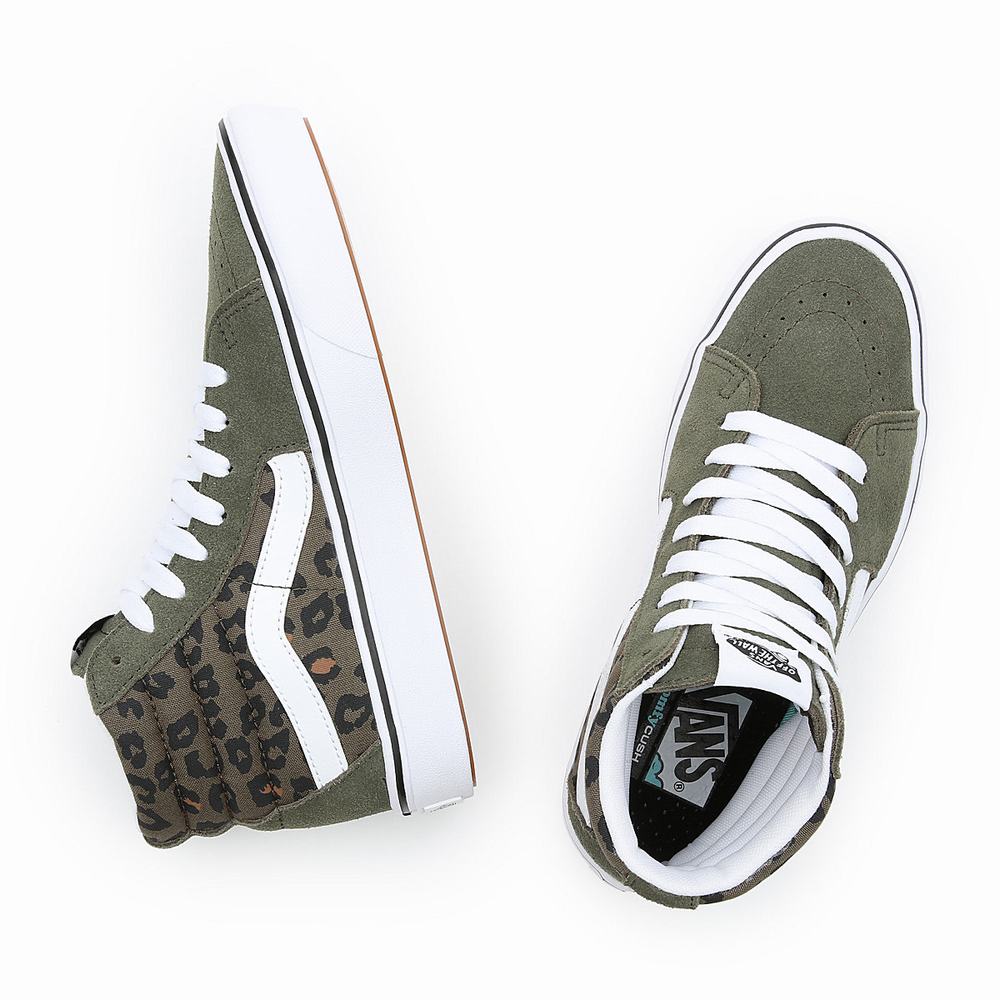 Tenis Botas Vans Comfycush Sk8-Hi Hombre Verde | GSA641038