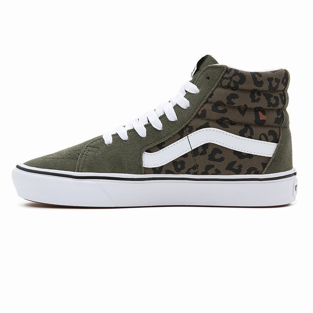 Tenis Botas Vans Comfycush Sk8-Hi Hombre Verde | GSA641038