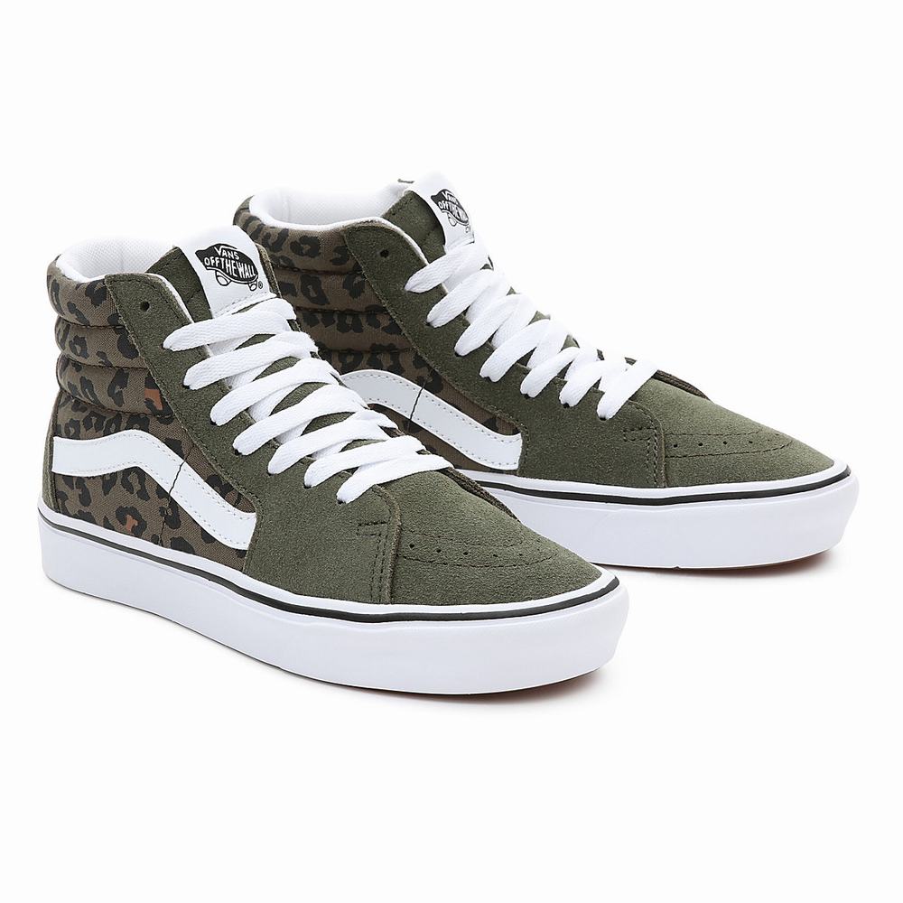 Tenis Botas Vans Comfycush Sk8-Hi Hombre Verde | GSA641038